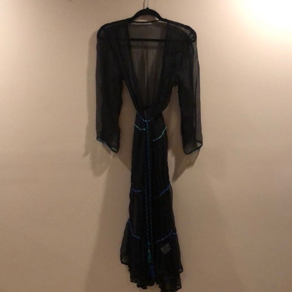 Sheer black beach cover up